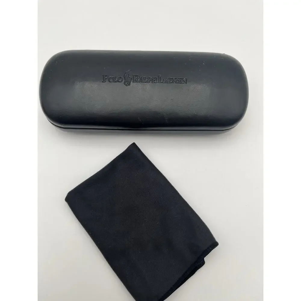 AWESOME Polo Ralph Lauren Black Hard Eyeglasses Sunglasses Case w/Cleaning Cloth